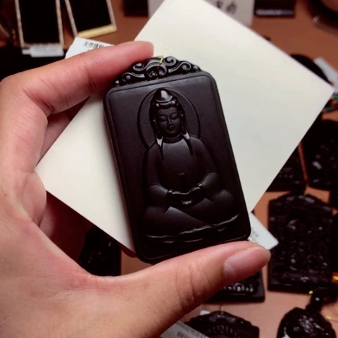 ζ****心天然缅甸a货钢琴黑挂件