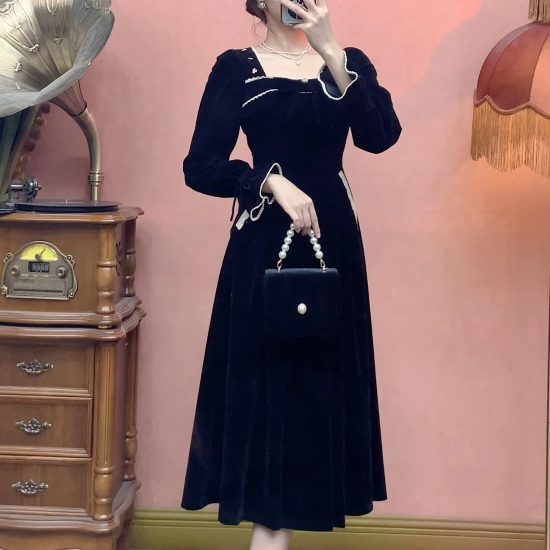 薇宝儿塔塔-轻奢气质优雅礼服设计师款连衣裙-2N108K