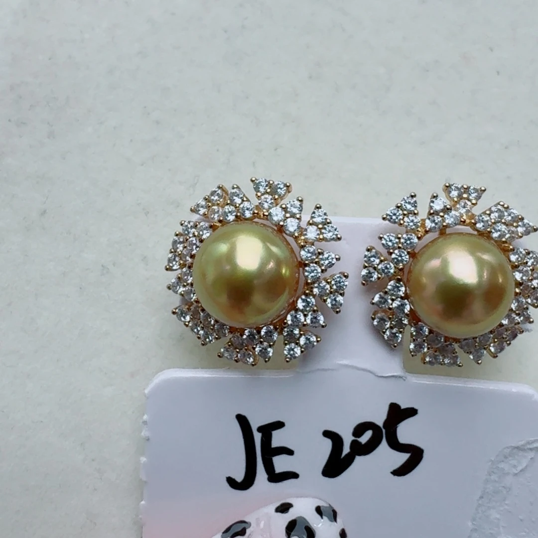 耳饰海水珍珠银S925镶嵌@@je205