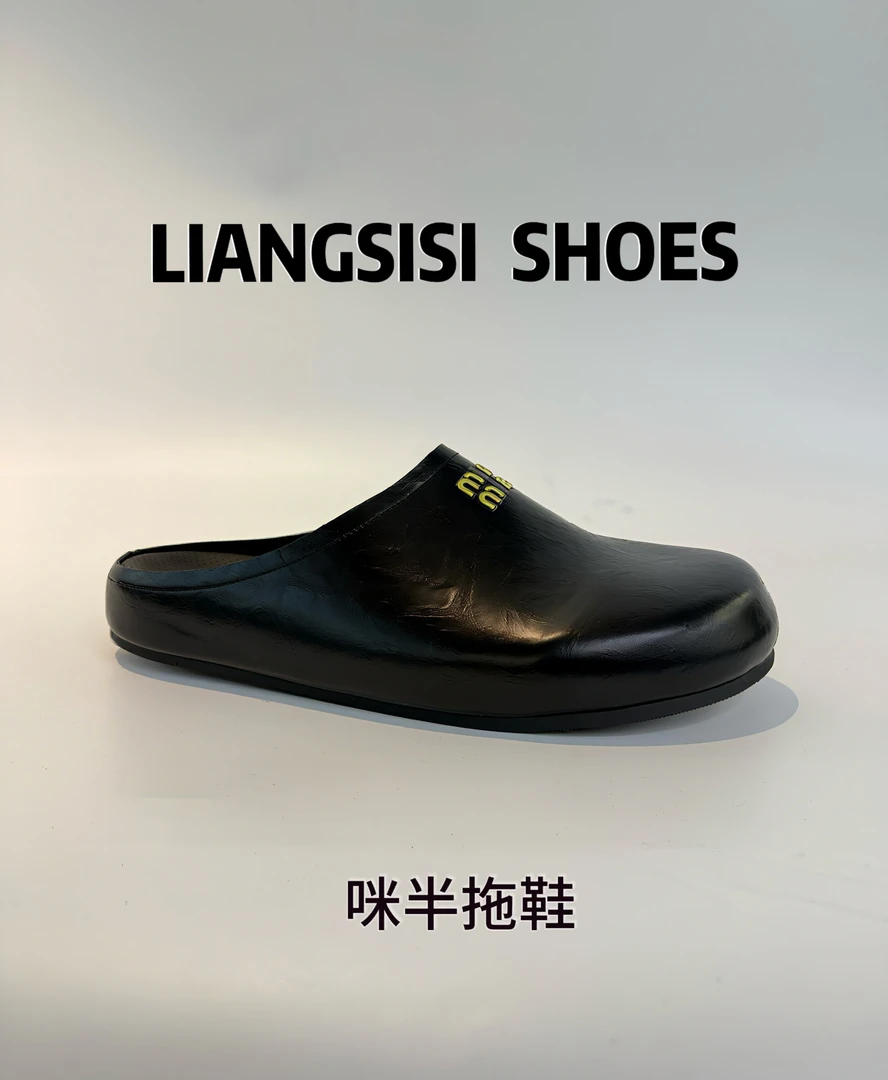 (B) 梁思思SHOES【咪半拖鞋】2025春季休闲百搭厚底拖鞋-9666-5