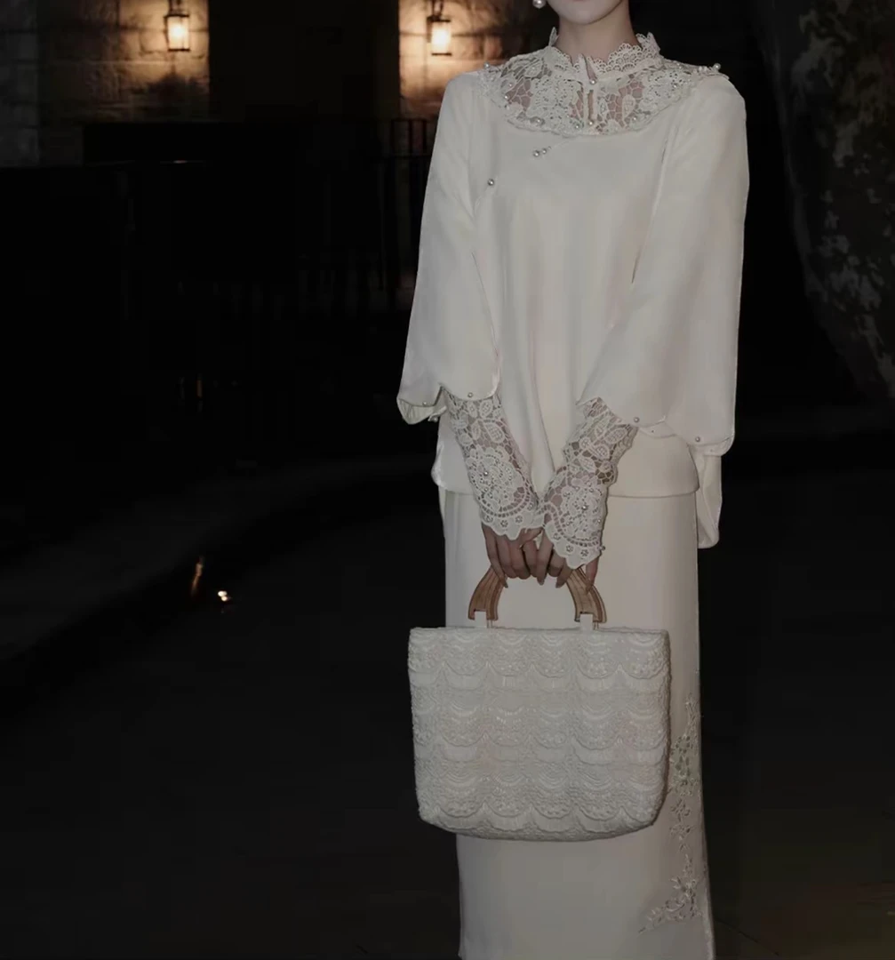 【玉花柔】法式千金宽松上衣+半裙