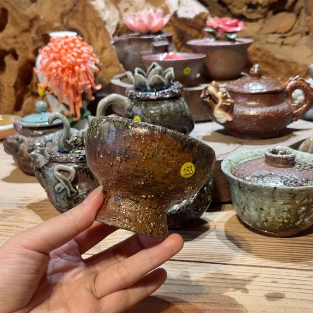 【闪购商品】柴烧茶具手工高脚杯153