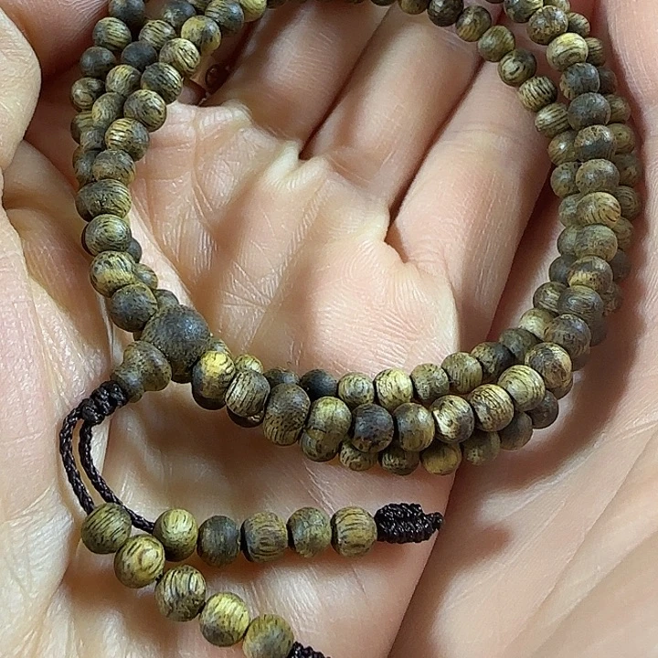 手串沉香绿奇楠沉香圆珠三圈04手串