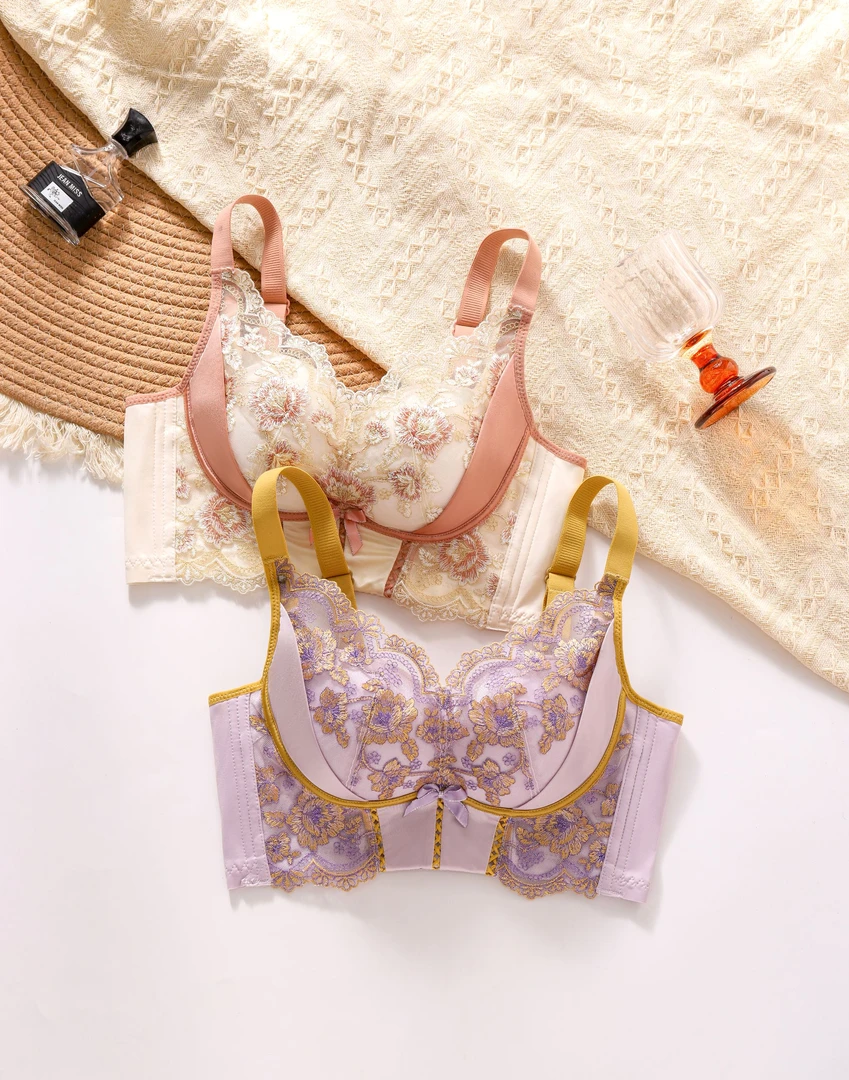 贵族都市文胸【玫瑰之约】收外扩副乳提拉上托无钢圈内衣调整型内衣