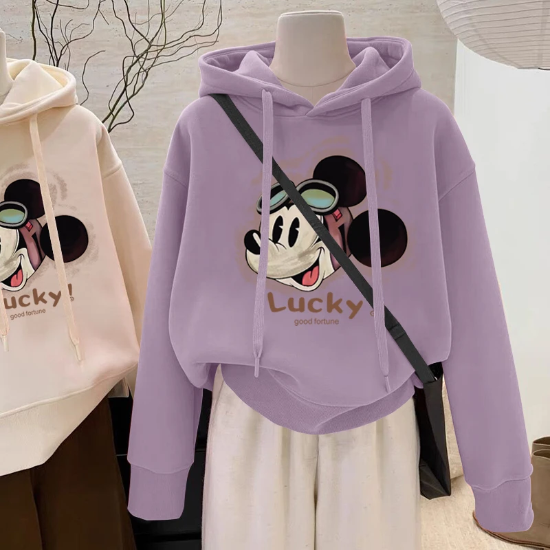 设计感小众秋冬新款2025加绒加厚套头连帽卫衣女短款宽松韩版外套