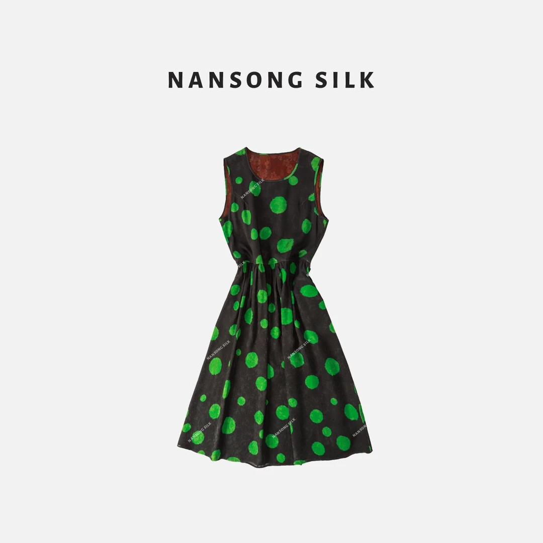 【敏洋纯专属】【柳绿兮兮】品牌新款香云纱新中式无袖连衣裙519025