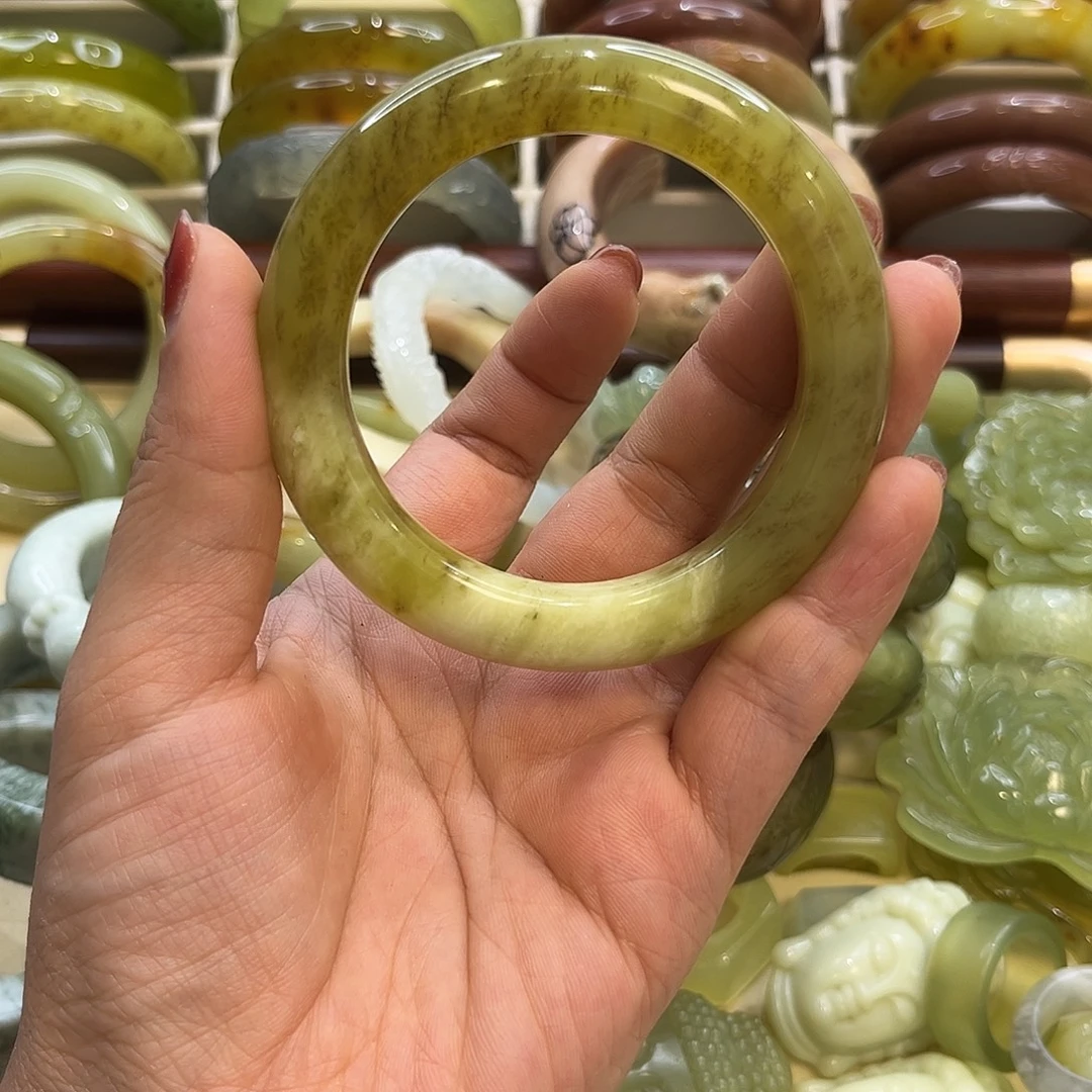 蛇纹石玉未镶嵌手镯5号54.8