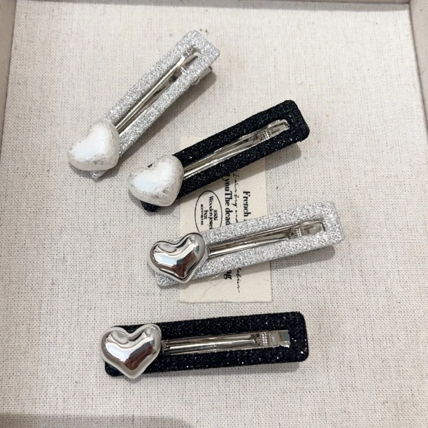 小众设计简约爱心侧边夹刘海夹J1031