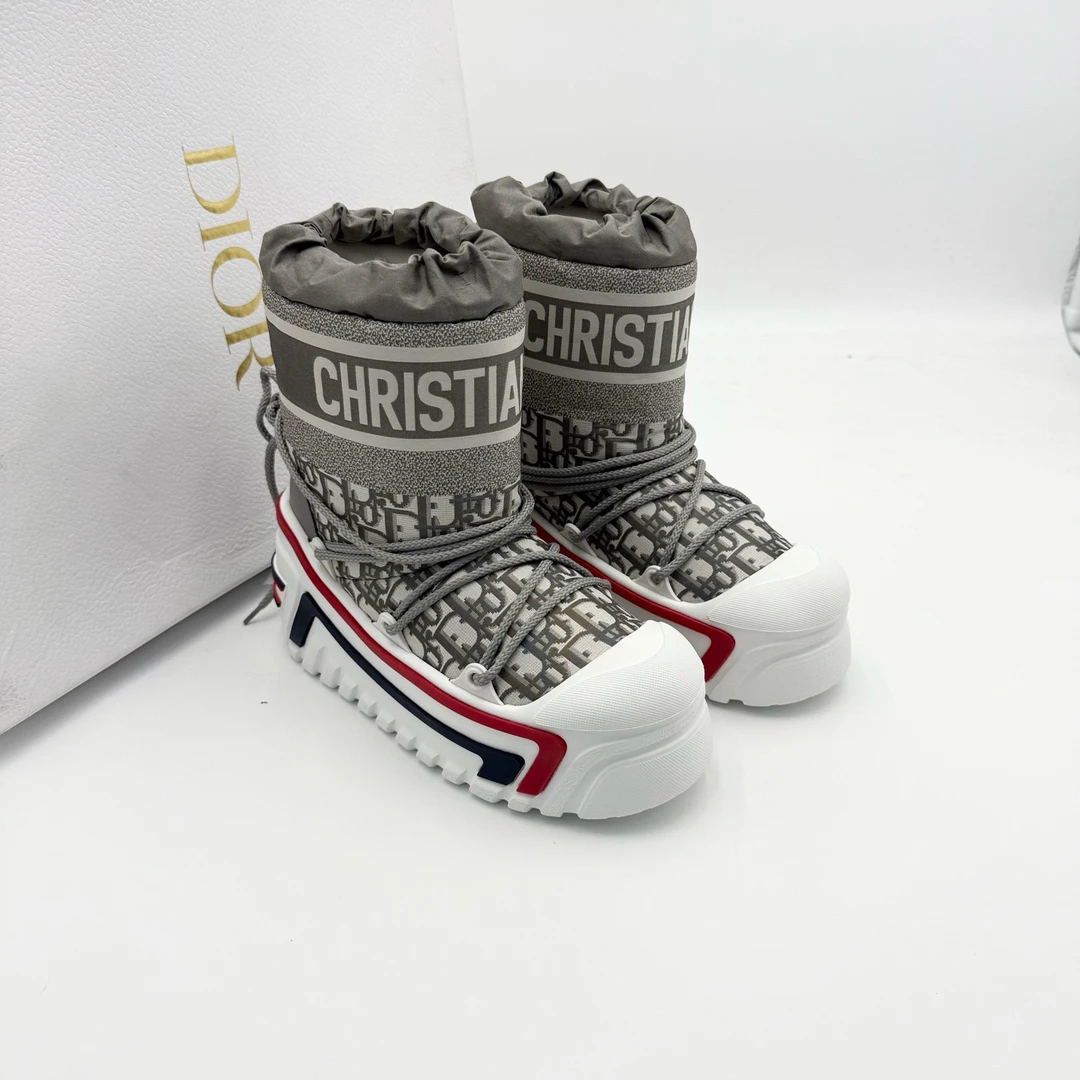 未使用 DIOR/迪奥 迪奥/38码/dior满印灰老花雪地靴/pp0639