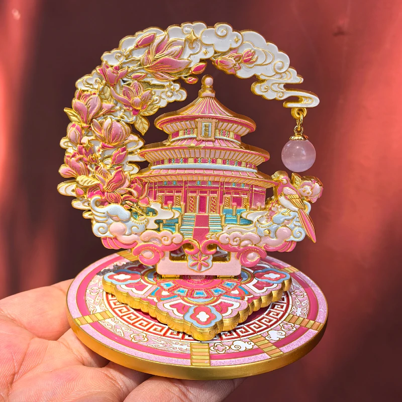 原创正品天坛祈年殿四季春之灵语旋转冰箱贴摆件北京旅游纪念品