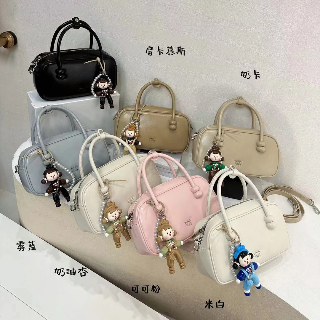 百搭单肩拉链斜挎包小众休闲潮流小包包腋下桶包手提包包轻职风女