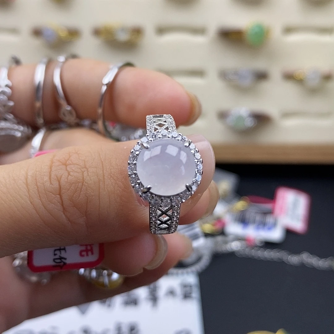 翡翠银S925镶嵌戒指