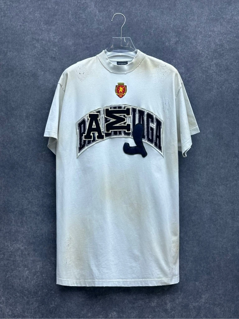 99新 Balenciaga/巴黎世家 曼联做旧泥染破坏短袖 1码 /1102