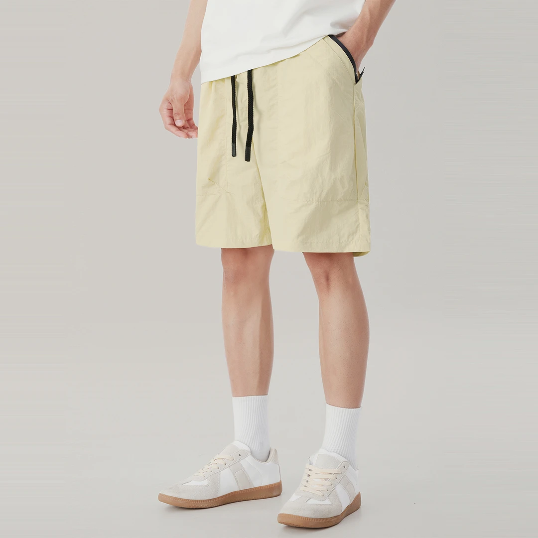 2025夏季新款浅色薄款短裤男宽松直筒速干运动休闲时尚男生五分裤