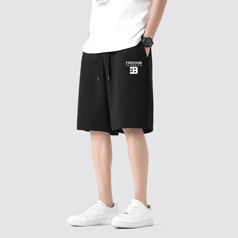 纯棉男士短裤夏季2025新款外穿休闲五分裤男士大码沙滩裤情侣裤