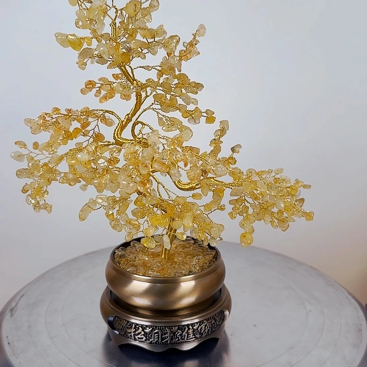 陶瓷招财进宝水晶发财树