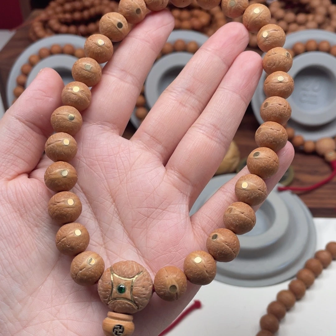 凤眼菩提吊坠尼泊尔凤眼菩提铜钉款手持
