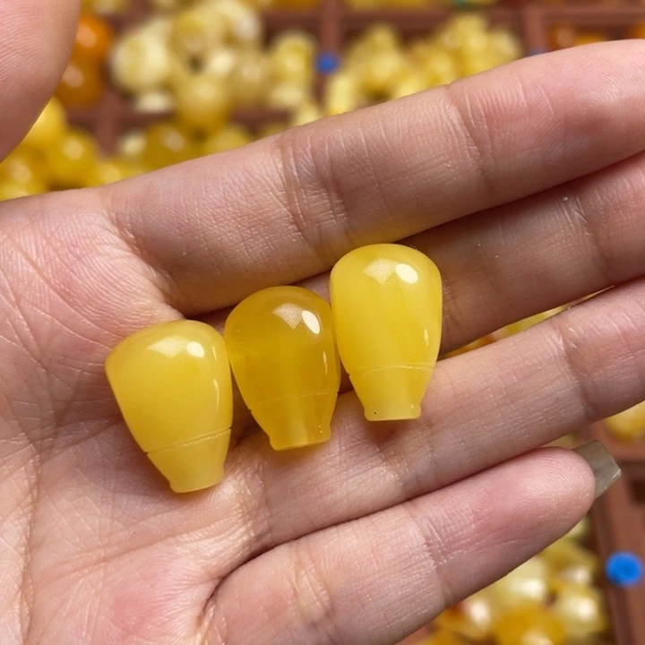 ****眉蜜蜡未镶嵌珠宝奇石天然蜜蜡三通微微瑕