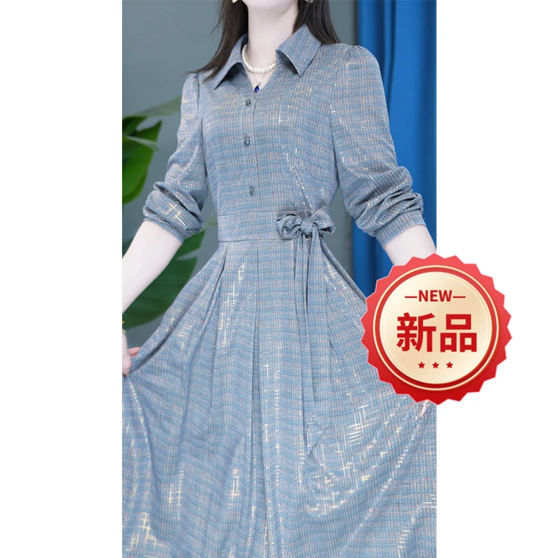 收腰显瘦时尚复古气质修身优雅洋气设计感连衣裙