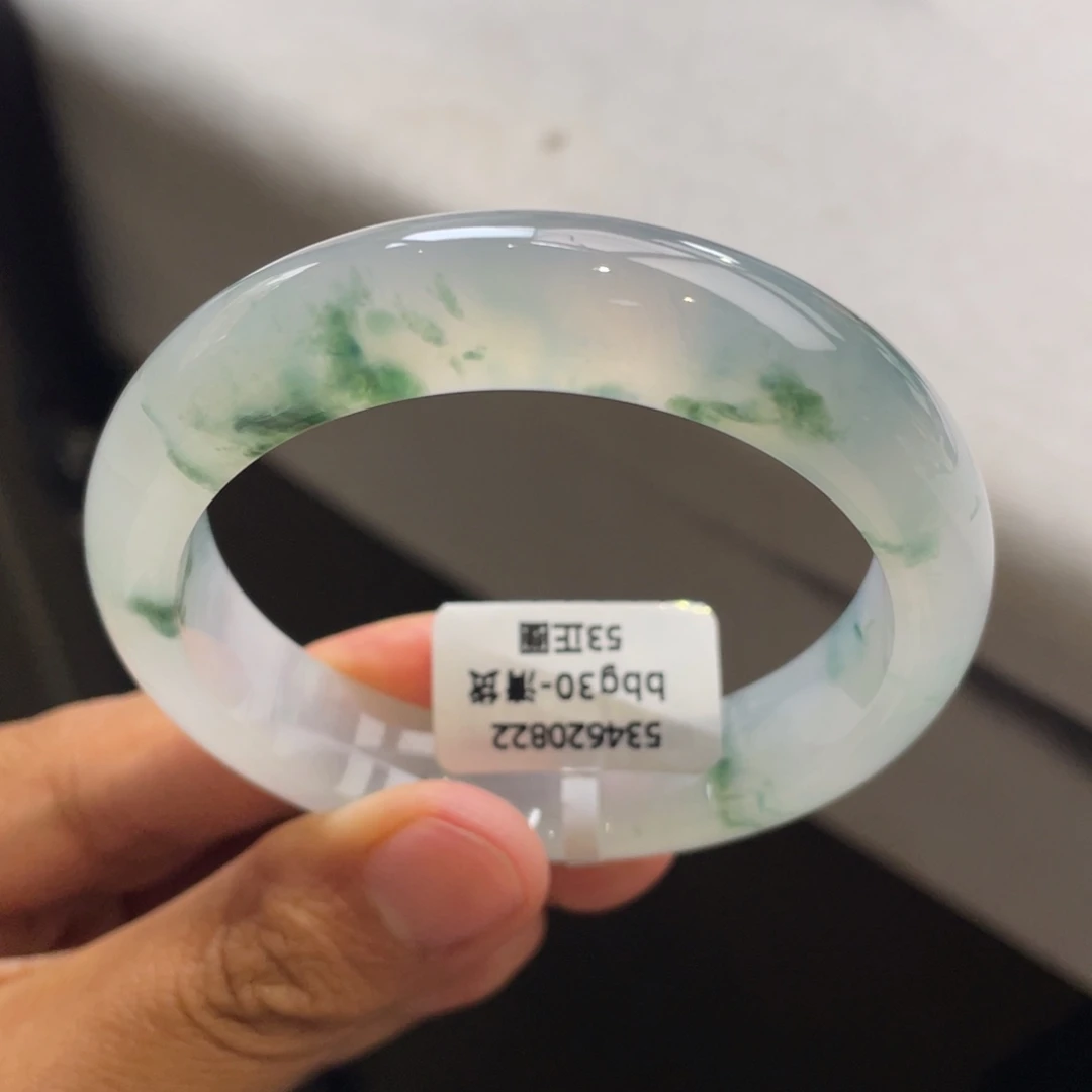 翡翠未镶嵌手镯起光冰胶飘花手镯【强推】