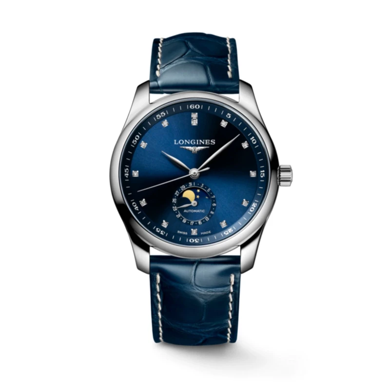 99新 Longines/浪琴 L2.919.4.97.0/四针月相蓝钻/表径42