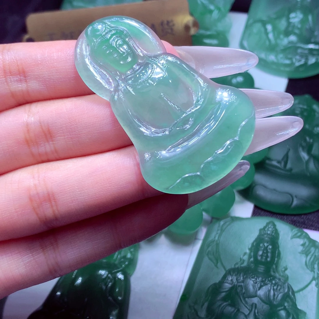 @***机定制翡翠未镶嵌天然缅甸翡翠A货毛货挂件