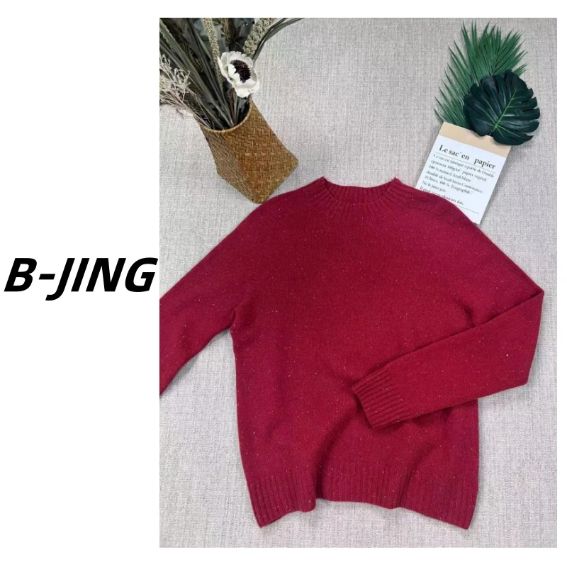 【莎莎家】点子纱打底衫套头长袖百搭气质百搭春秋显瘦时尚