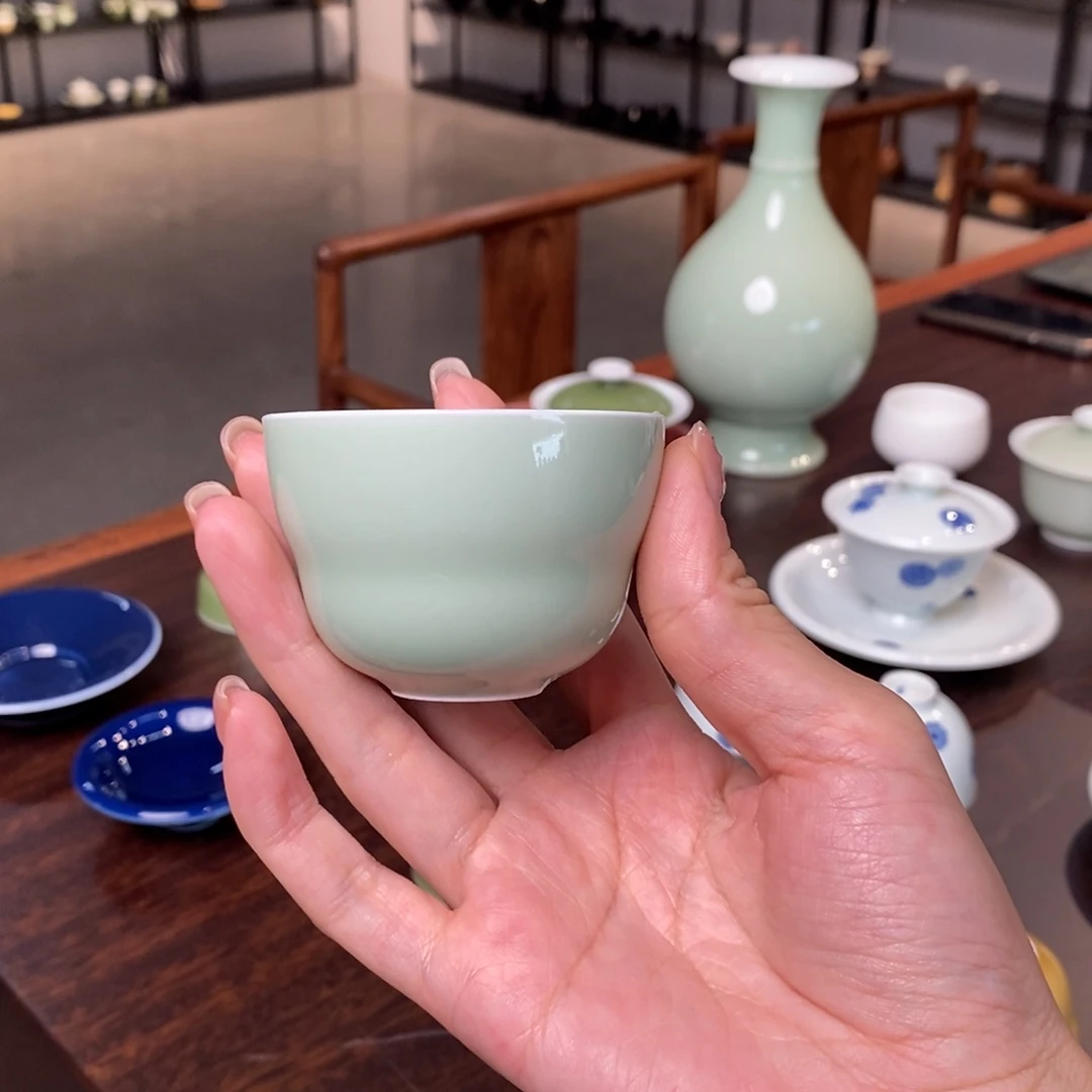 南山雪堂豆青杯杯