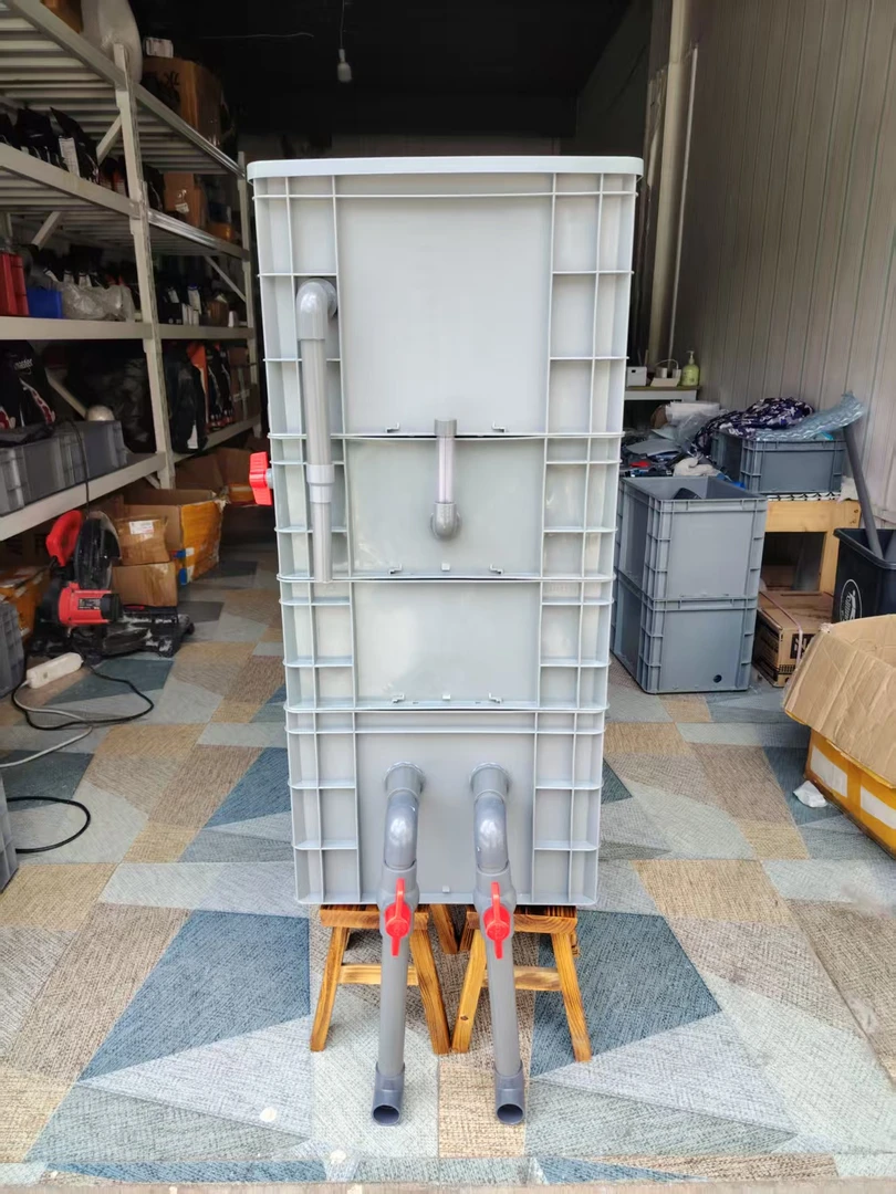 中号四层周转箱过滤沉淀仓水循环系统鱼池上置过滤器手工定制
