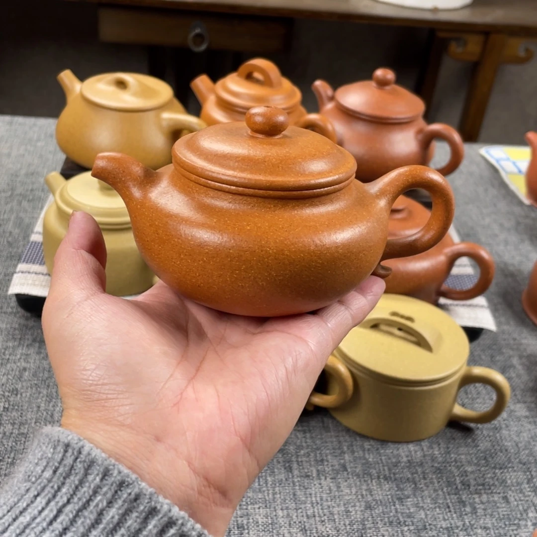 茶壶紫砂老档口金黄段仿古全手30目200手工泥