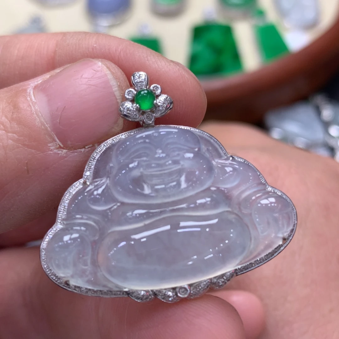 【闪购商品】翡翠颈饰18K金镶嵌佛公