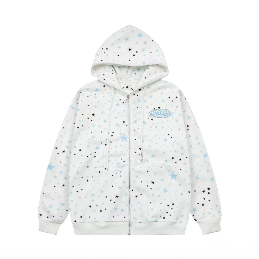 A7-3白色“满天星”字母连帽外套上衣（303）