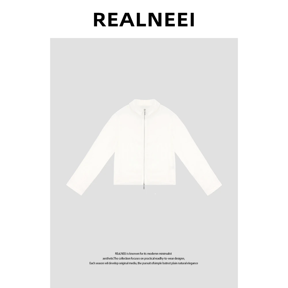 【南风知意】“99%亚麻防嗮衣”老钱白色透气百搭拉链立领外套21490