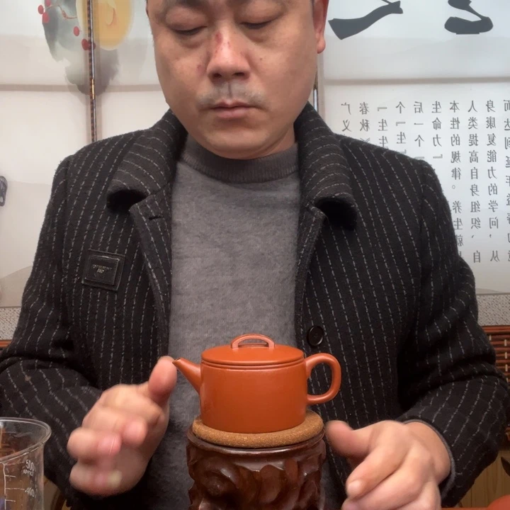 茶壶紫砂原矿朱泥全手工汉瓦165毫升