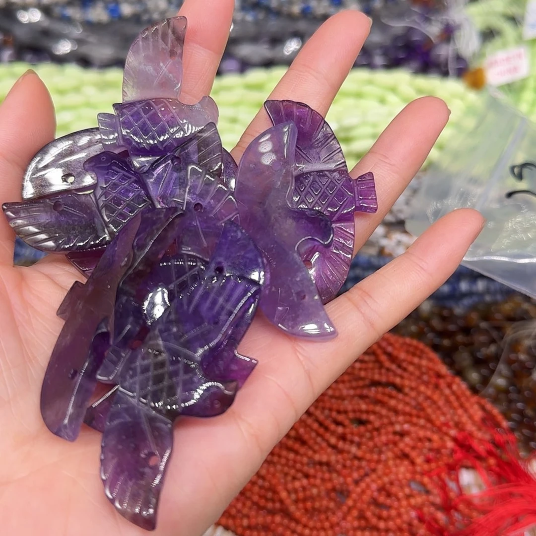 玛瑙/玉髓合金珠宝半成品紫水晶鸟一个