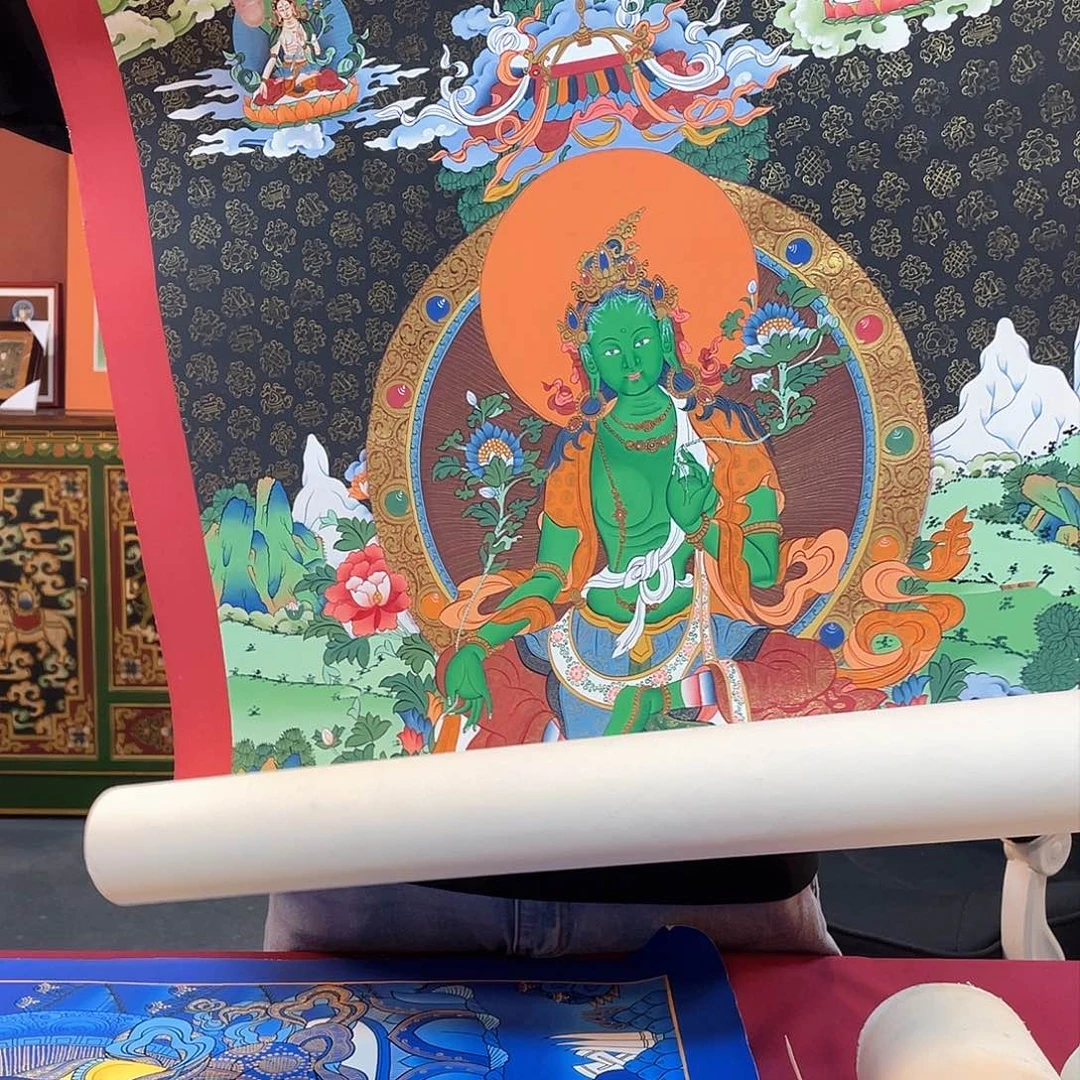 装裱画50×75绿妈妈纯手绘