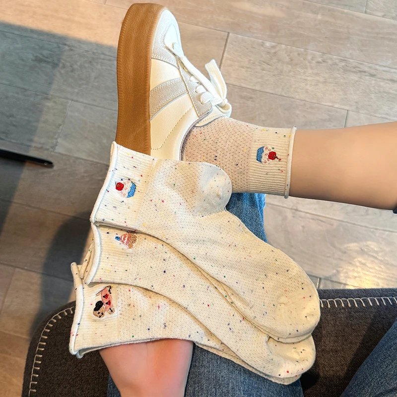 袜子女夏季薄款中筒袜透气棉袜防臭女款女生网眼无骨短袜夏天运动