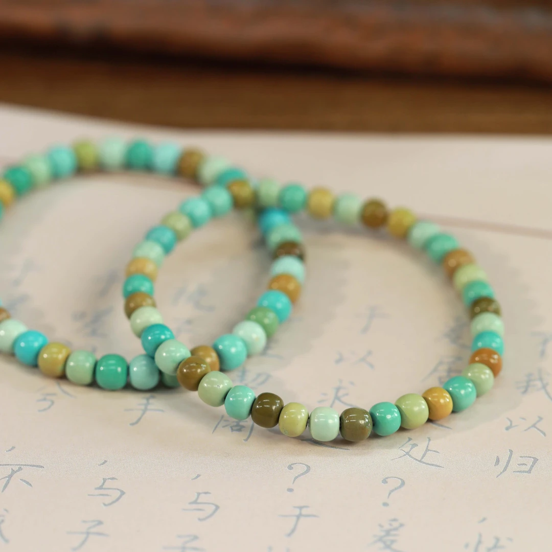 霖泽|绿松石老型珠单圈手链复古国风时尚潮流气质百搭0317