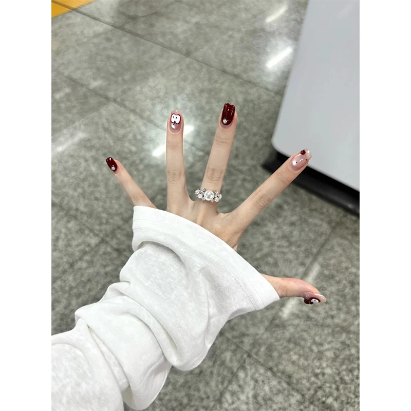 钛钢仿珍珠戒指 复古不掉色戒指女小众设计指环食指戒开口尾戒