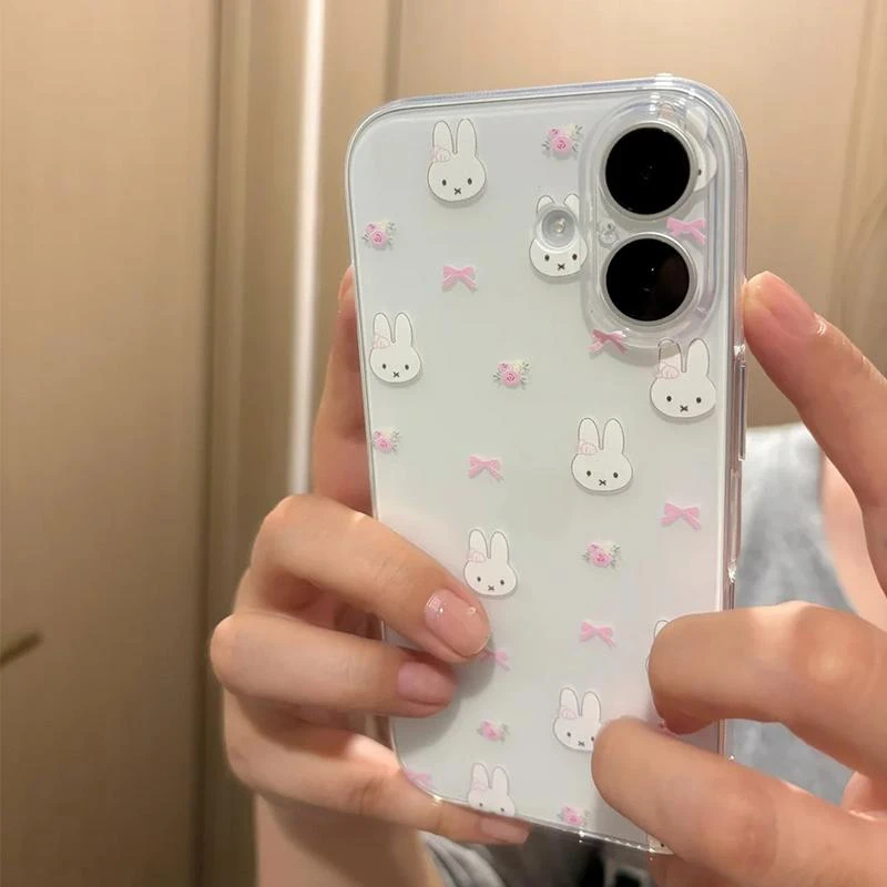 粉结米菲兔适用iphone16苹果15手机壳小米OPPO华为VIVO荣耀一加