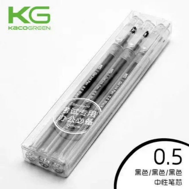 清仓KACO PURE书源拔帽中性笔 简约透明磨砂杆 考试笔签字笔0.5mm