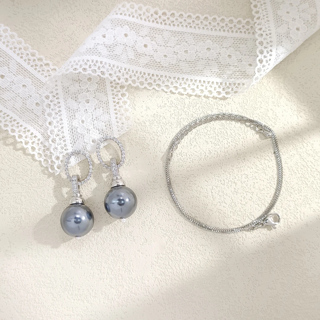 铜合金合成锆石耳饰 RSS-56578 耳饰百搭时尚轻奢气质个性