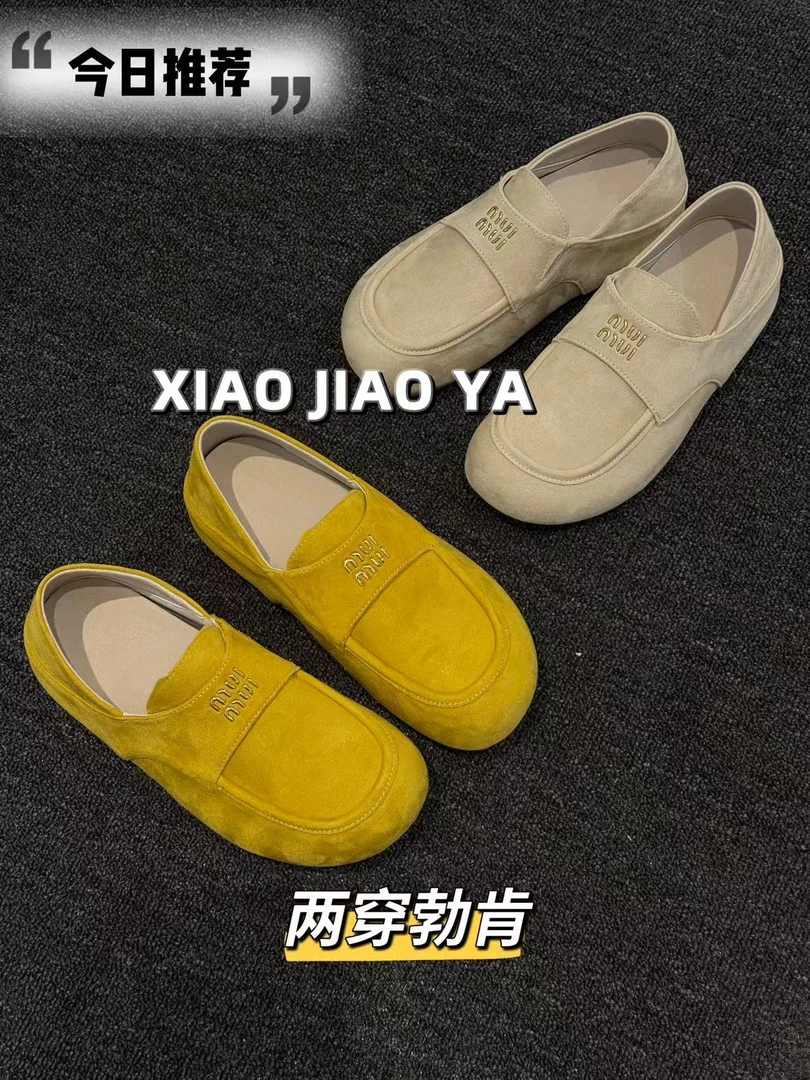 现现XIAOJIAOYA【豆豆鞋】“复古风百搭时尚休闲两穿勃肯鞋”（跟高3）