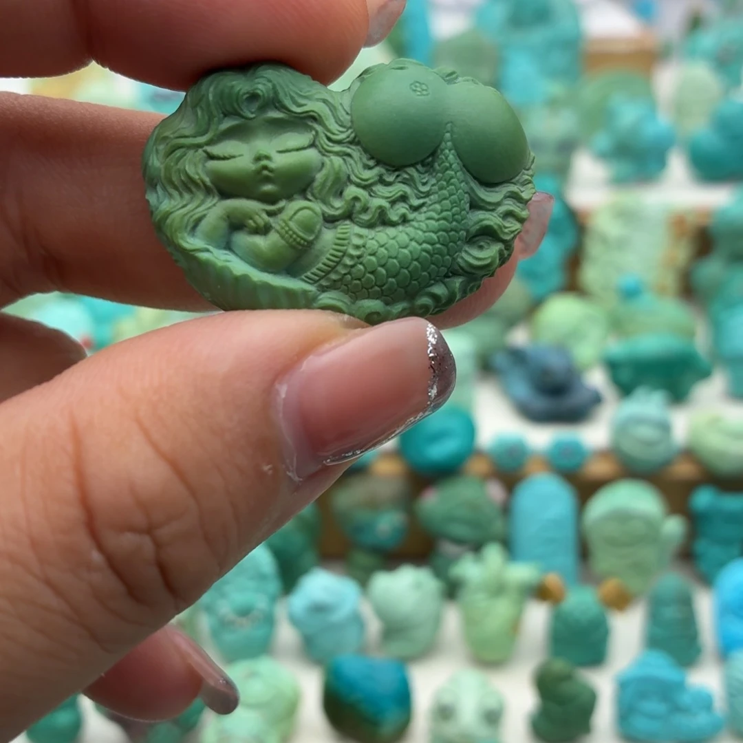 绿松石未镶嵌天然玉化大黑天