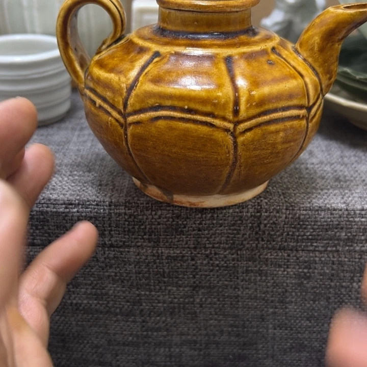 陶鉴赏将乐窑茶壶小摆件