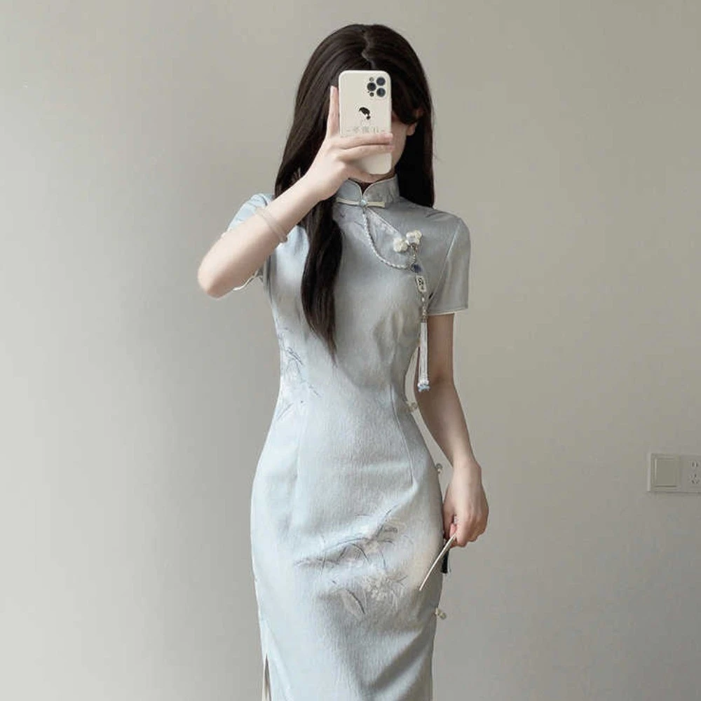 新中式精致改良旗袍2025夏季平时可穿少女连衣裙轻国风汉元素长裙