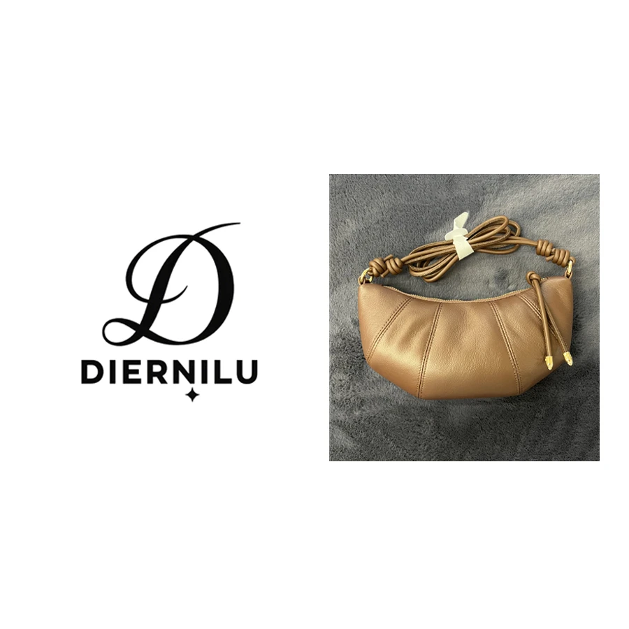 【晚晚真皮高定】头层牛皮时尚百搭纯色饺子包9066咖啡