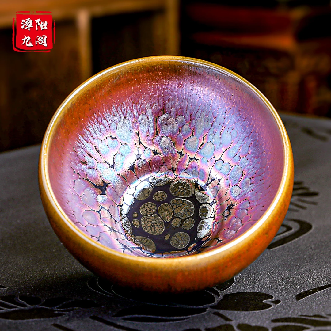 正品花雕建盏非遗传承人纯手工茶杯高颜值陶瓷茶盏主人杯单杯大