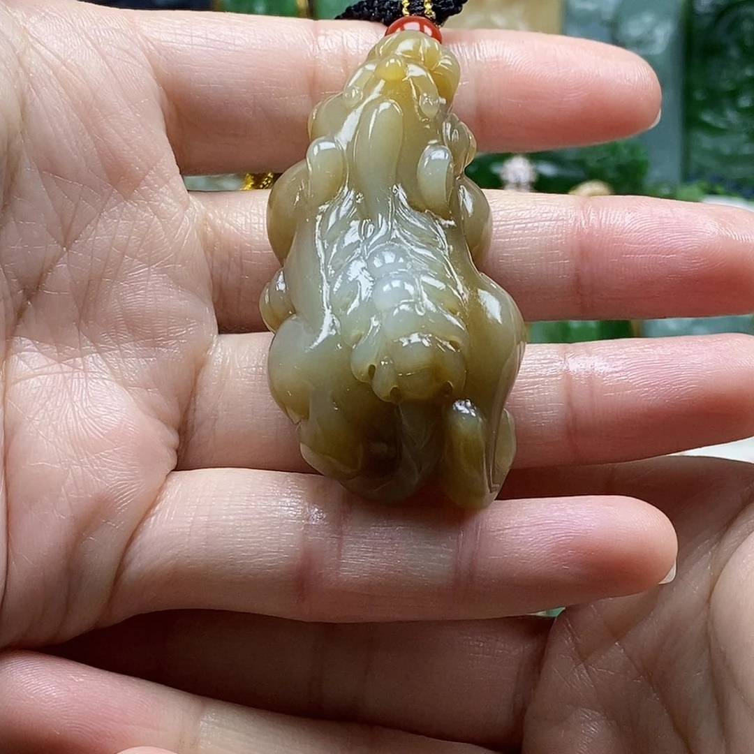 和田玉(糖玉)金包玉颈饰未镶嵌