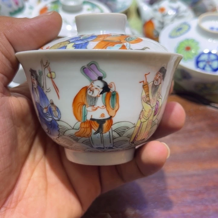 纯手绘精品盖碗杯